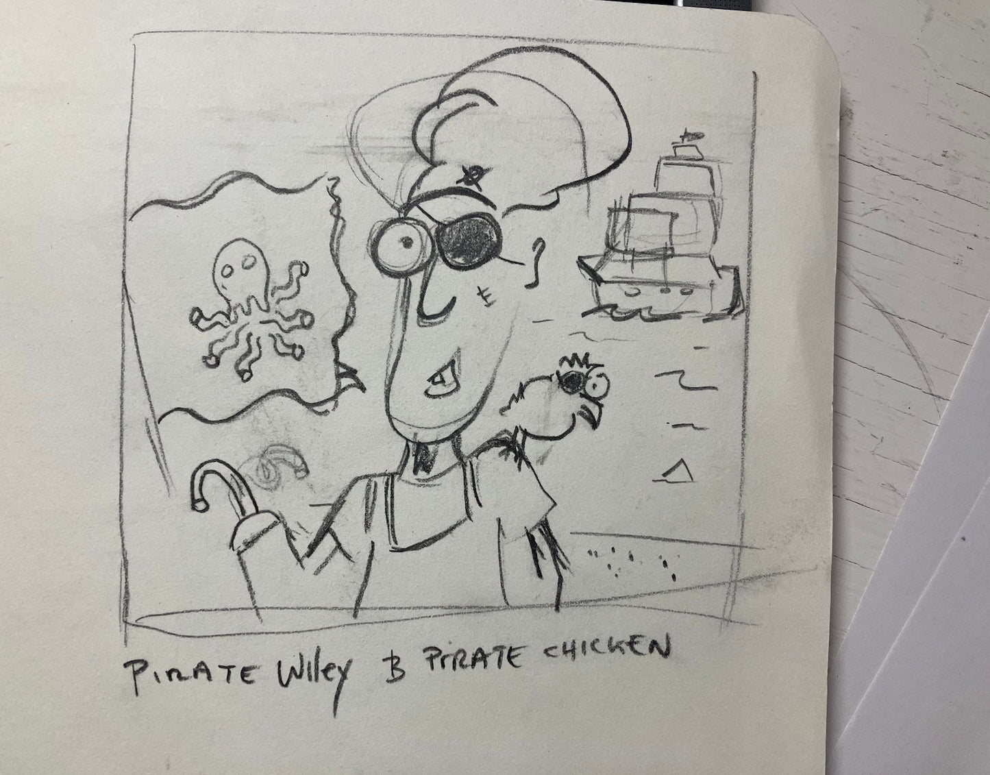 King Tut & Pirate Wiley Original Concept Sketch