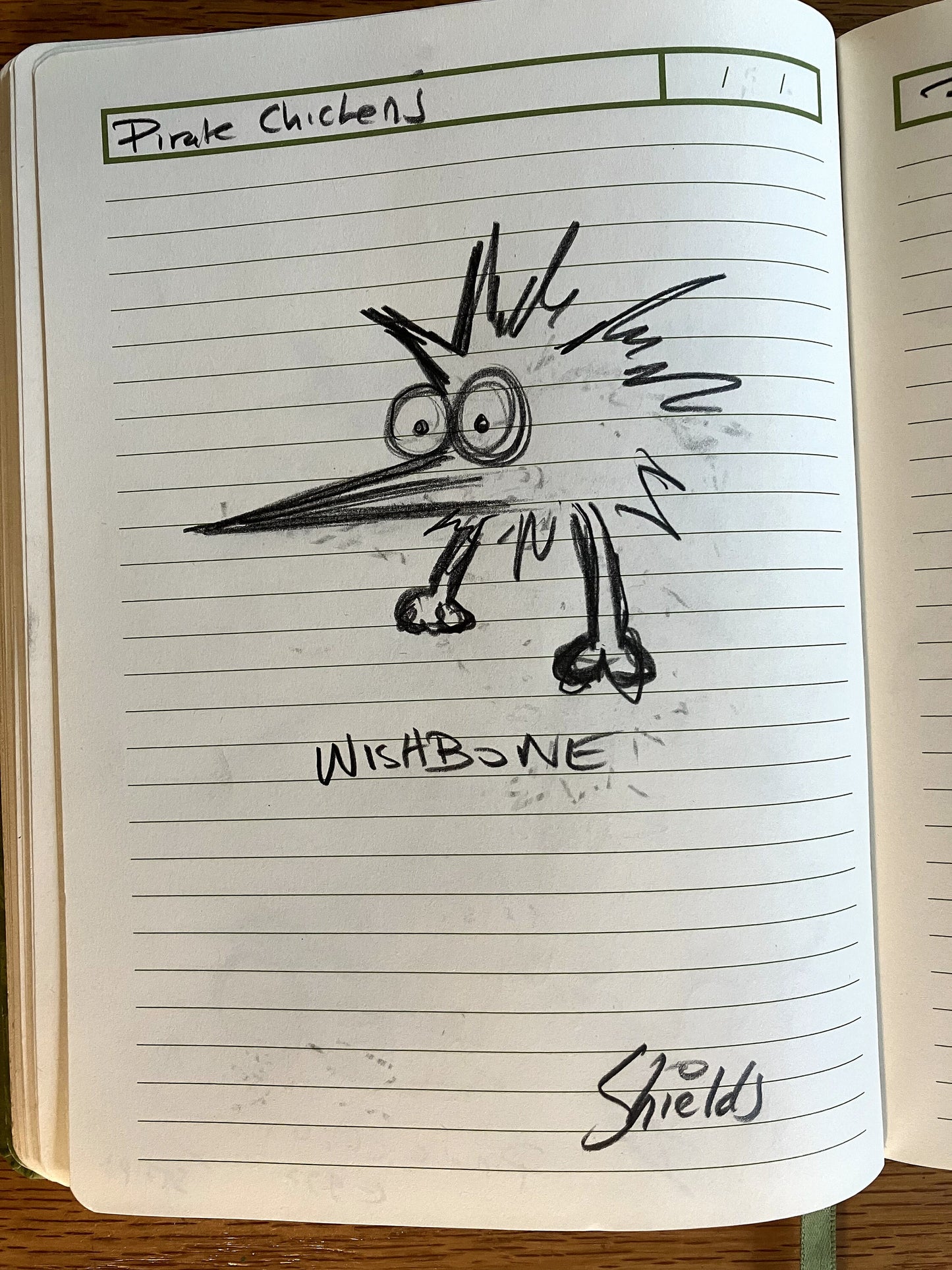 Wishbone Pirate Chicken - Original Sketch - RARE