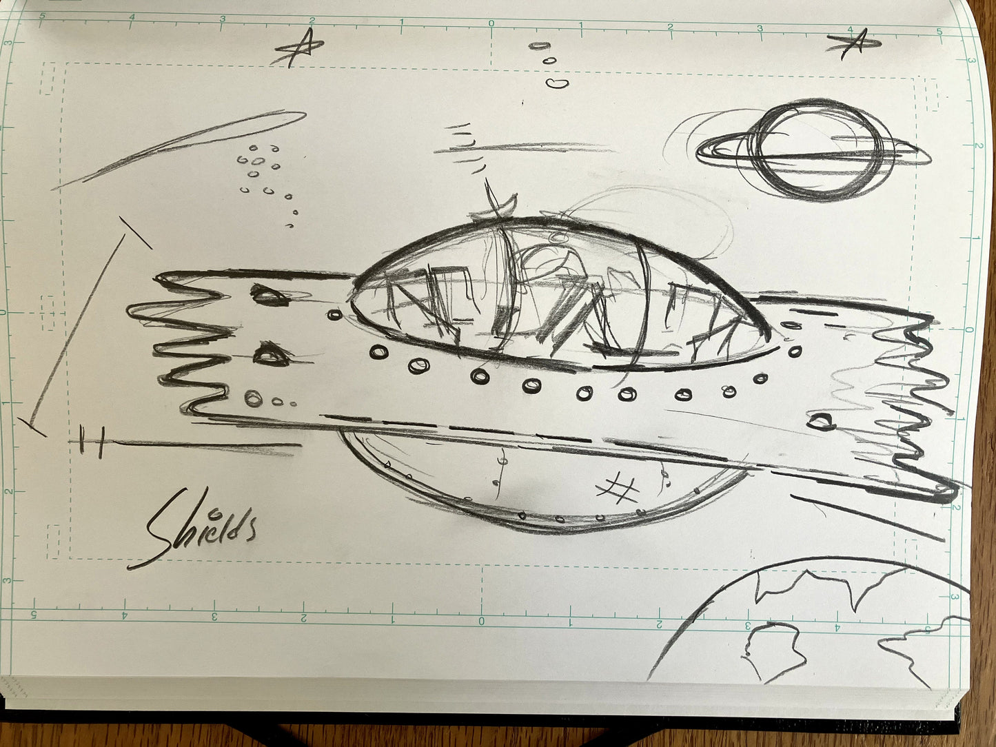 Wiley's Ravioli Spaceship - Original Sketch 1/1