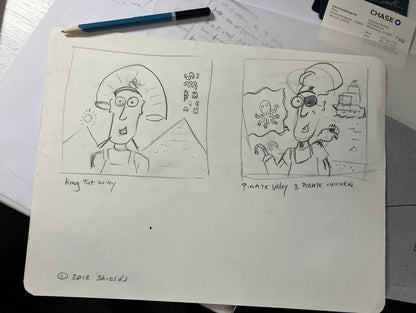 King Tut & Pirate Wiley Original Concept Sketch