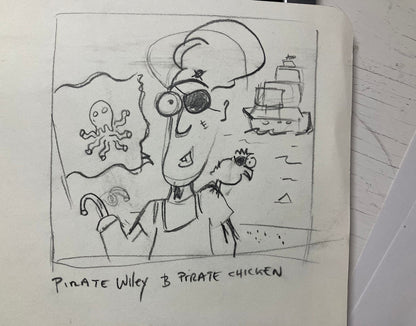 King Tut & Pirate Wiley Original Concept Sketch