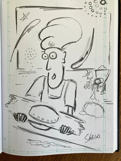 Wiley Invents the  Ravioli Spaceship - ORIGINAL SKETCH 1/1