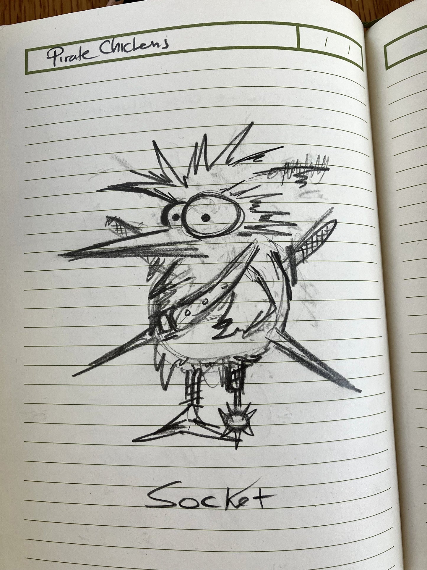 Pirate Chicken Socket - Original Sketch 1/1