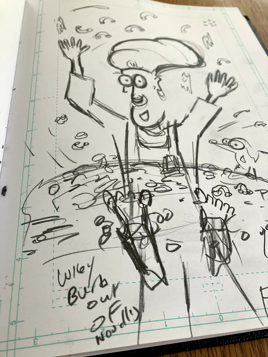 Wiley Playing in Noodles - Original Sketch 1/1