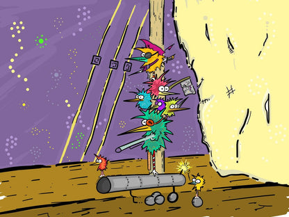 Pirate Chicken Attack - Original Sketch 1/1