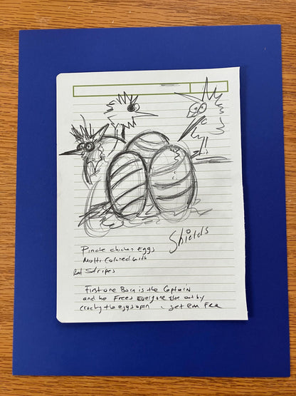 Baby Pirate Chickens Hatching From Eggs  - ORIGINAL SKETCH 1/1